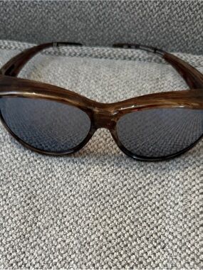 Women's (unisex) Brown Tortoiseshell Fitover Sunglasses Classic Oval Frame